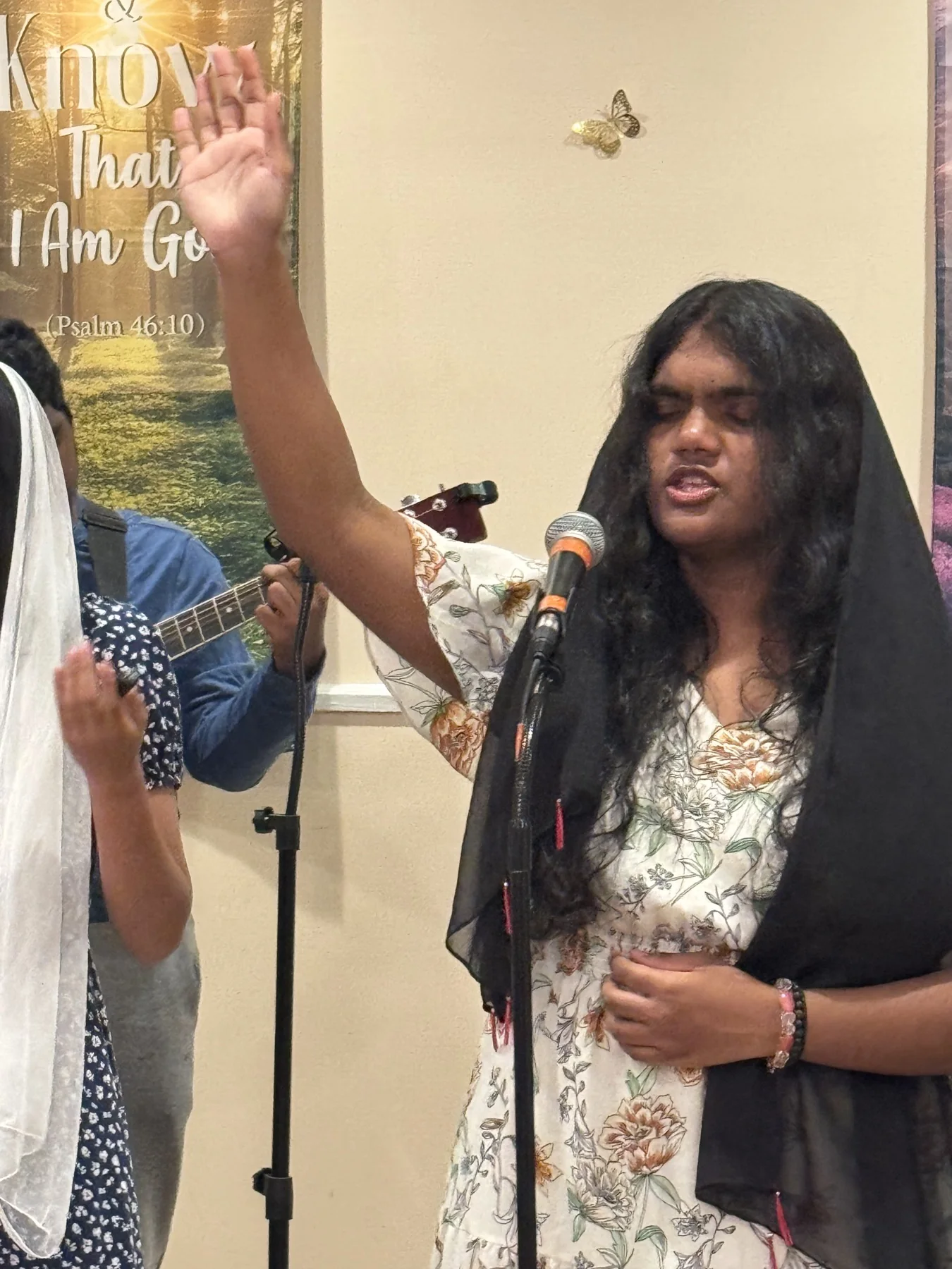 A member of Bethel worshipping